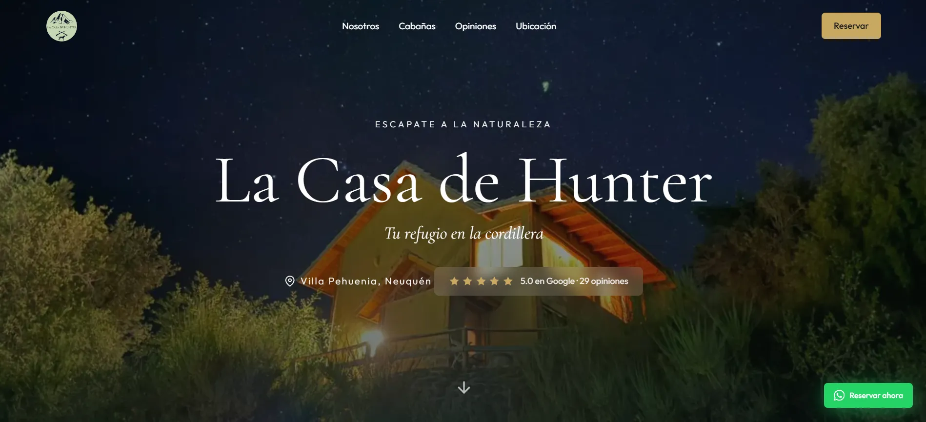 La Casa de Hunter - Landing Page desarrollada por ICA